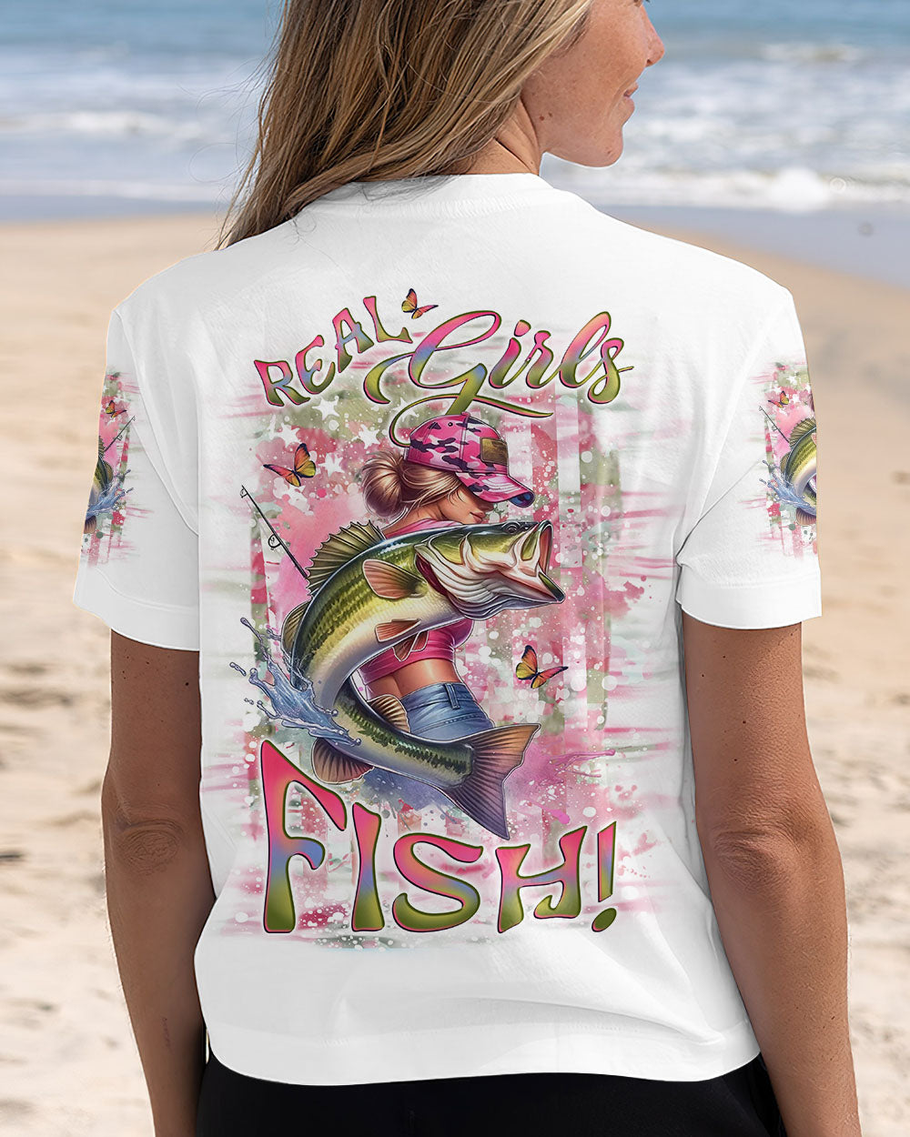 BLISSCORNERS REAL GIRLS FISH FISHING ALL OVER PRINT