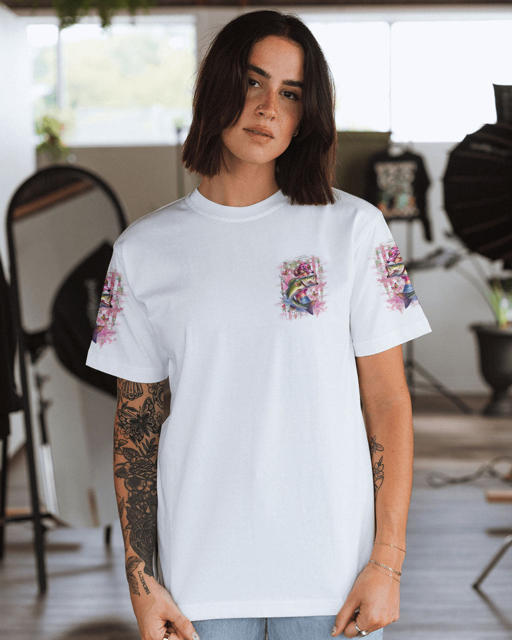 BLISSCORNERS REAL GIRLS FISH FISHING ALL OVER PRINT