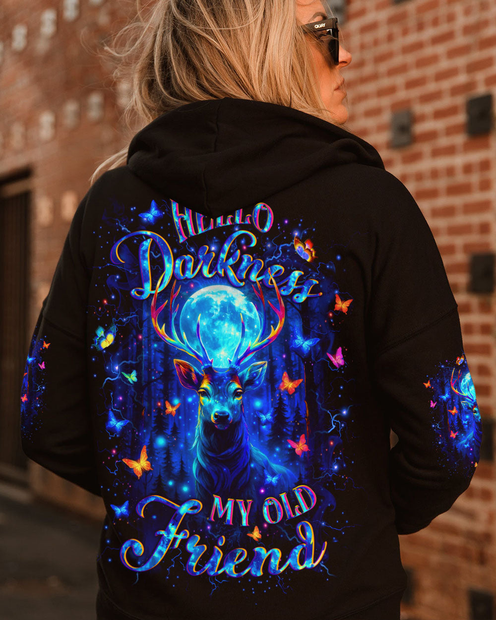 BLISSCORNERS HELLO DARKNESS MY OLD FRIEND DEER ALL OVER PRINT