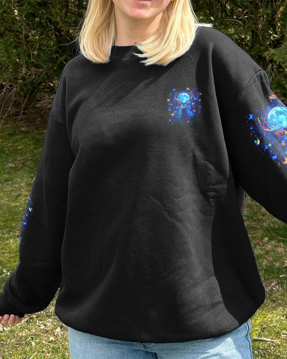 BLISSCORNERS HELLO DARKNESS MY OLD FRIEND DEER ALL OVER PRINT