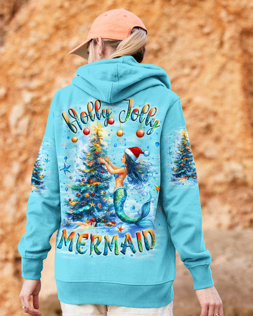 BLISSCORNERS HOLLY JOLLY MERMAID CHRISTMAS ALL OVER PRINT