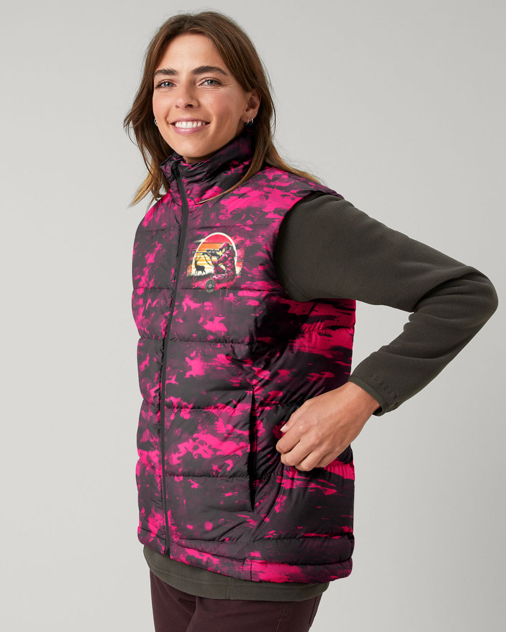 BLISSCORNERS PRETTY IN PINK HUNTING CAMO PUFFER JACKET