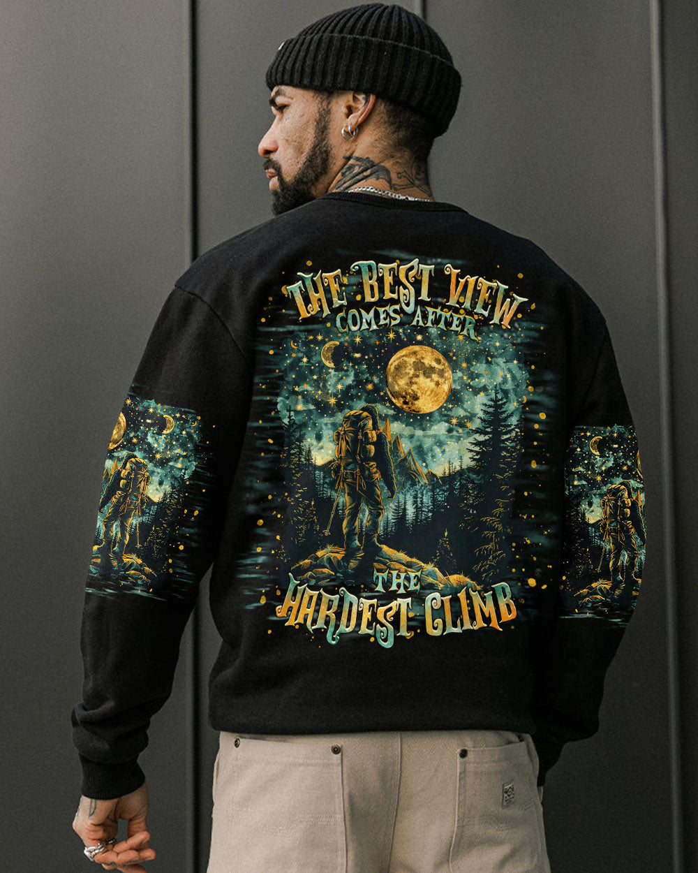BLISSCORNERS THE BEST VIEW COMES AFTER BIGFOOT HIKING ALL OVER PRINT