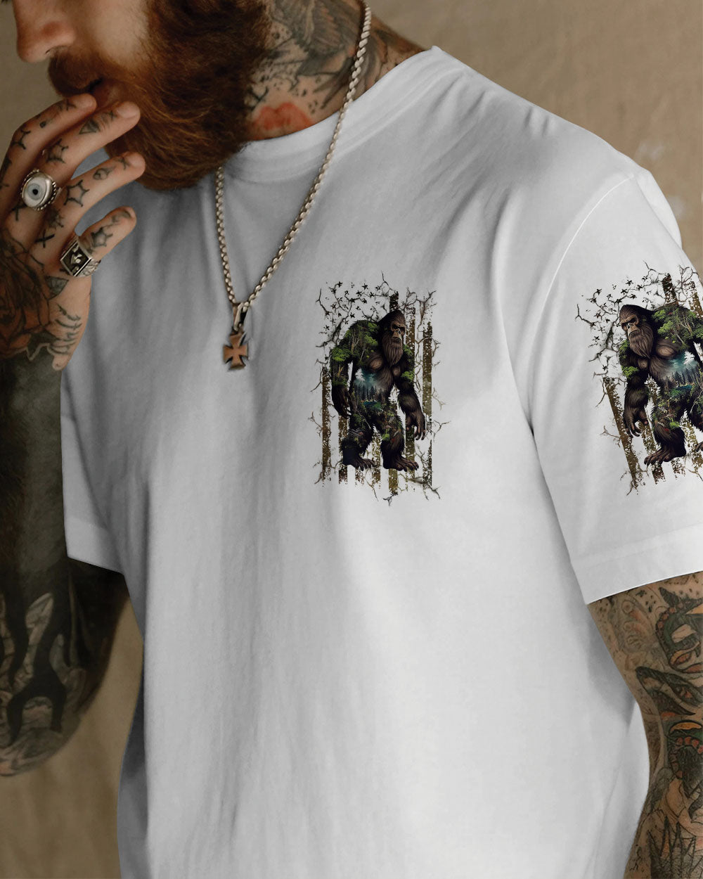 BLISSCORNERS AND INTO THE FOREST I GO BIGFOOT ALL OVER PRINT