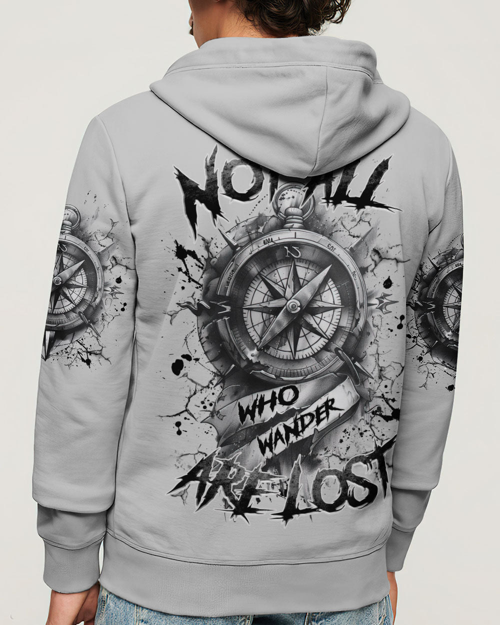 BLISSCORNERS NOT ALL WHO WANDER ARE LOST COMPASS ALL OVER PRINT