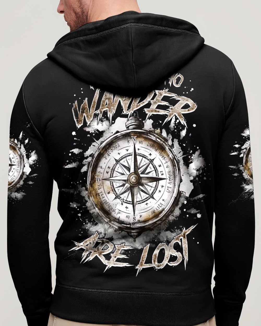 BLISSCORNERS NOT ALL WHO WANDER ARE LOST COMPASS ALL OVER PRINT