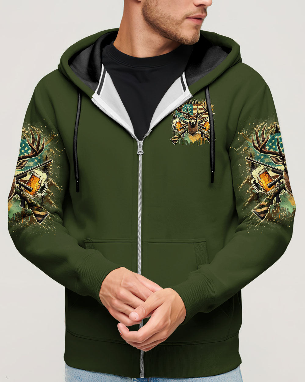 BLISSCORNERS WEEKEND FORECAST DEER HUNTING WITH A CHANCE OF BEER DRINKING ALL OVER PRINT