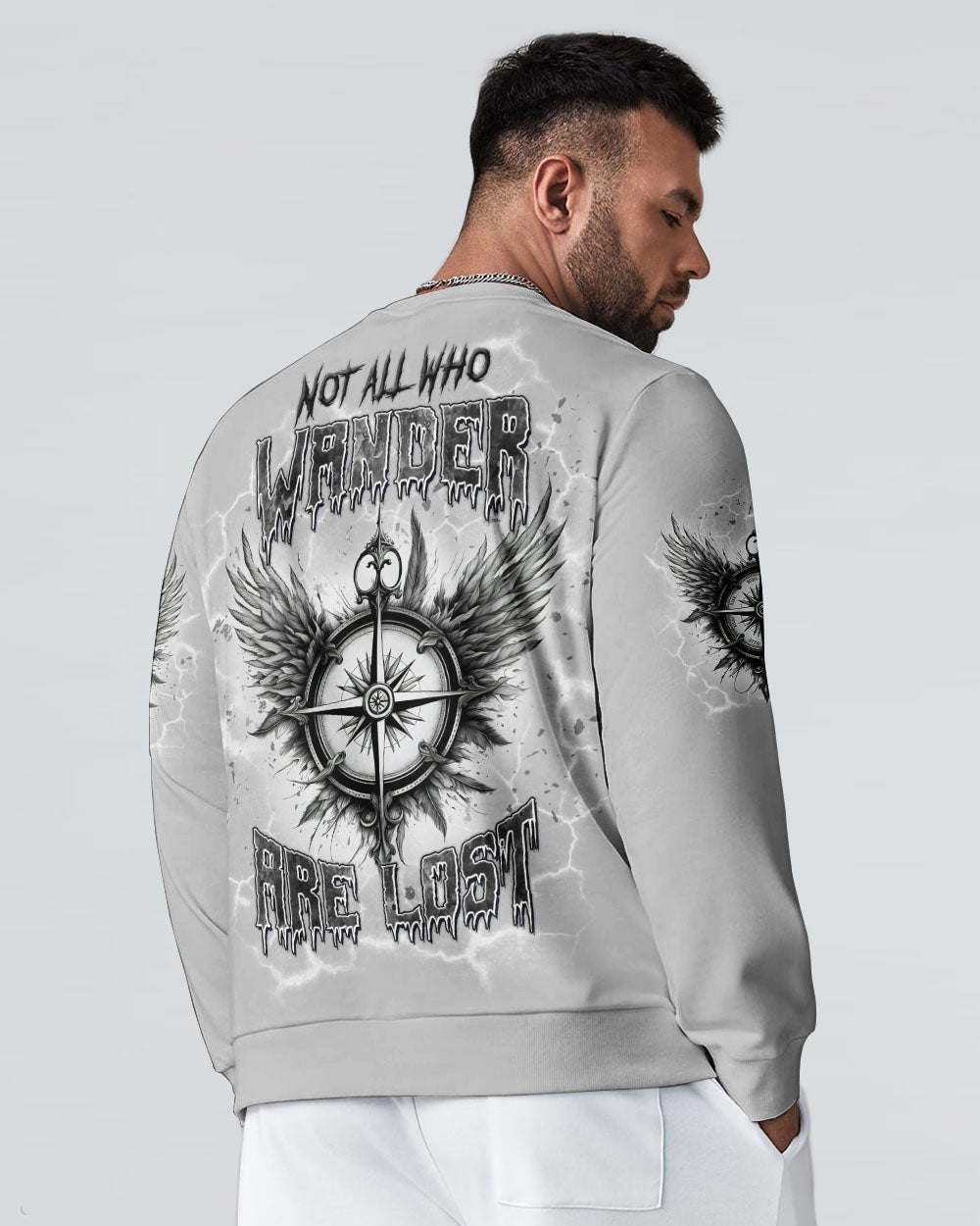 BLISSCORNERS NOT ALL WHO WANDER ARE LOST COMPASS ALL OVER PRINT