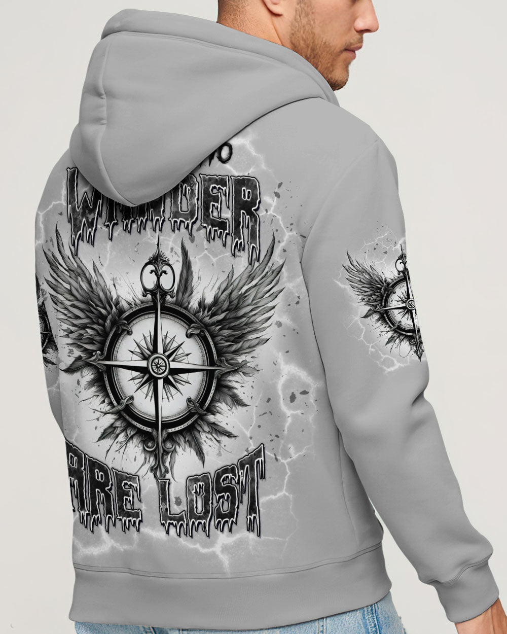 BLISSCORNERS NOT ALL WHO WANDER ARE LOST COMPASS ALL OVER PRINT