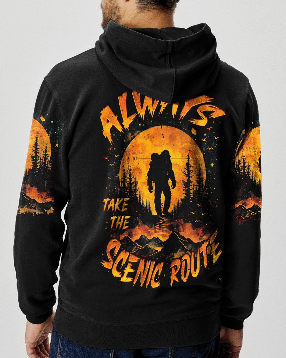 BLISSCORNERS ALWAYS TAKE THE SCENIC ROUTE BIGFOOT ALL OVER PRINT