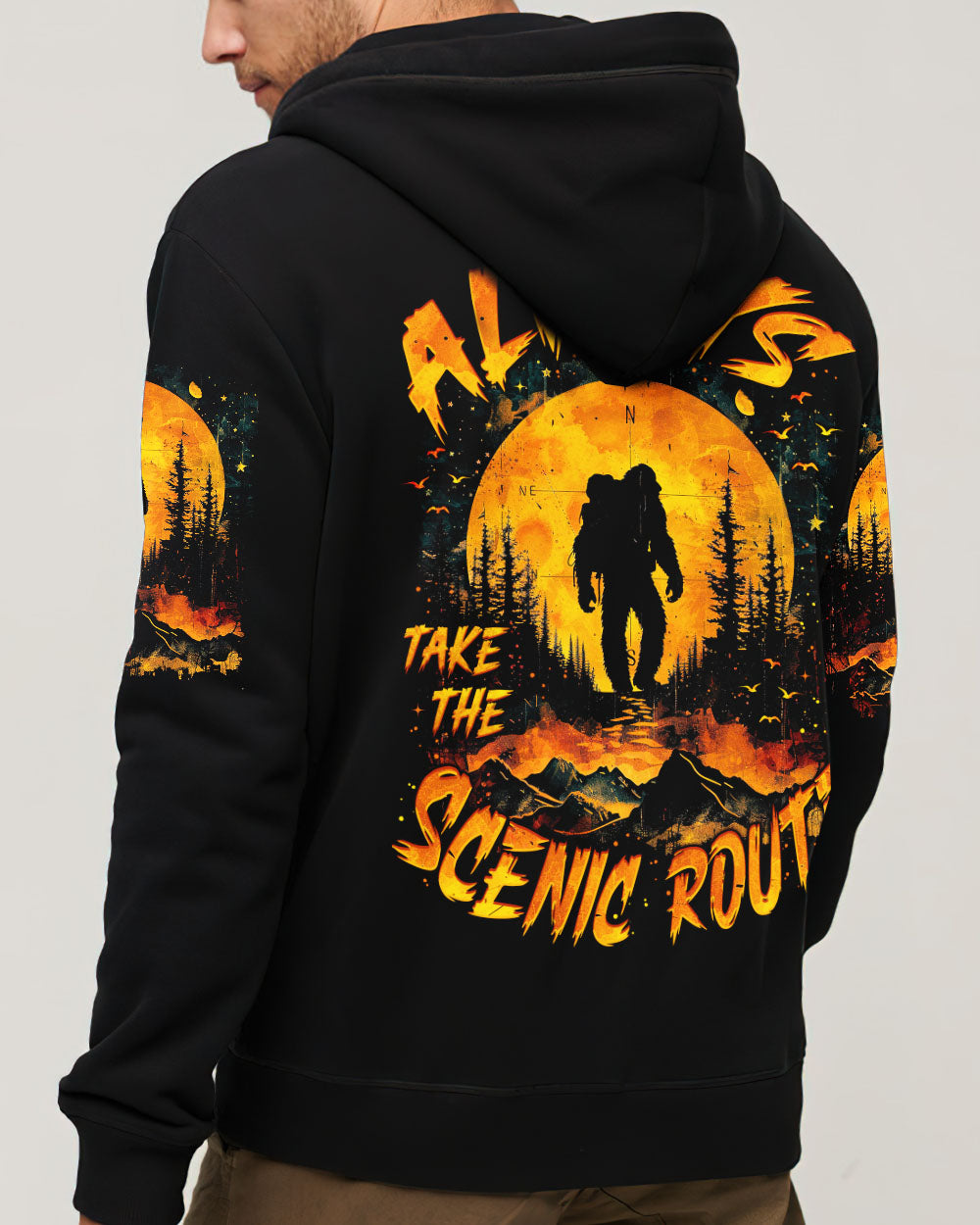 BLISSCORNERS ALWAYS TAKE THE SCENIC ROUTE BIGFOOT ALL OVER PRINT