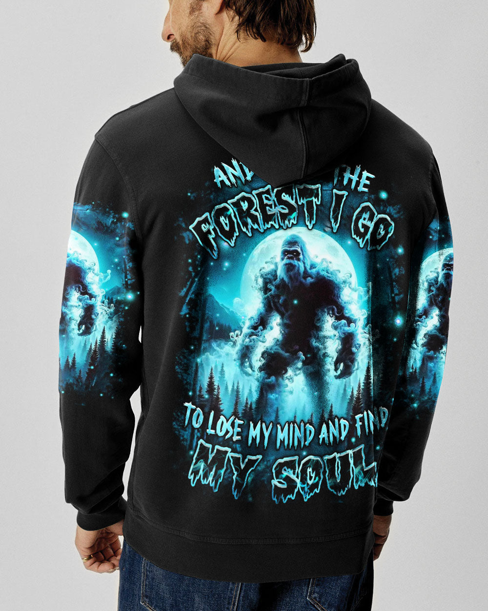 BLISSCORNERS AND INTO THE FOREST I GO BIGFOOT ALL OVER PRINT