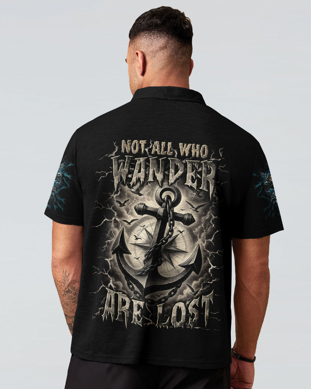 BLISSCORNERS NOT ALL WHO WANDER ARE LOST ANCHOR COMPASS ALL OVER PRINT