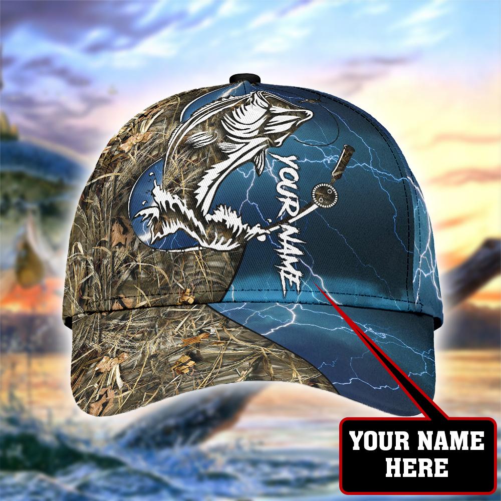 Blisscorners Custom Name Bass Fishing Hunting 3D Cap