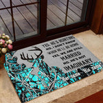 Blisscorners Loralle My Husband Is A Hunter Hunting Door Mat 3D Personalized - Cyan