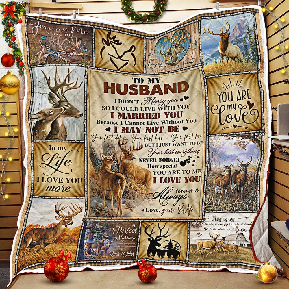 Blisscorners To My Husband, I Love You Forever And Always, Deer Hunting- Blanket