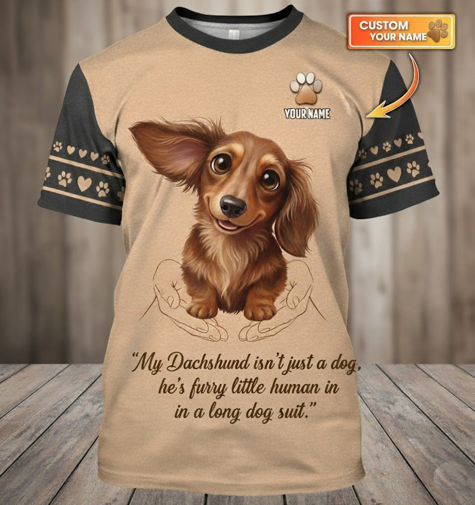 Blisscorners Custom Name Dachshund T-Shirt - "My Dachshund Isn't Just a Dog" Quote