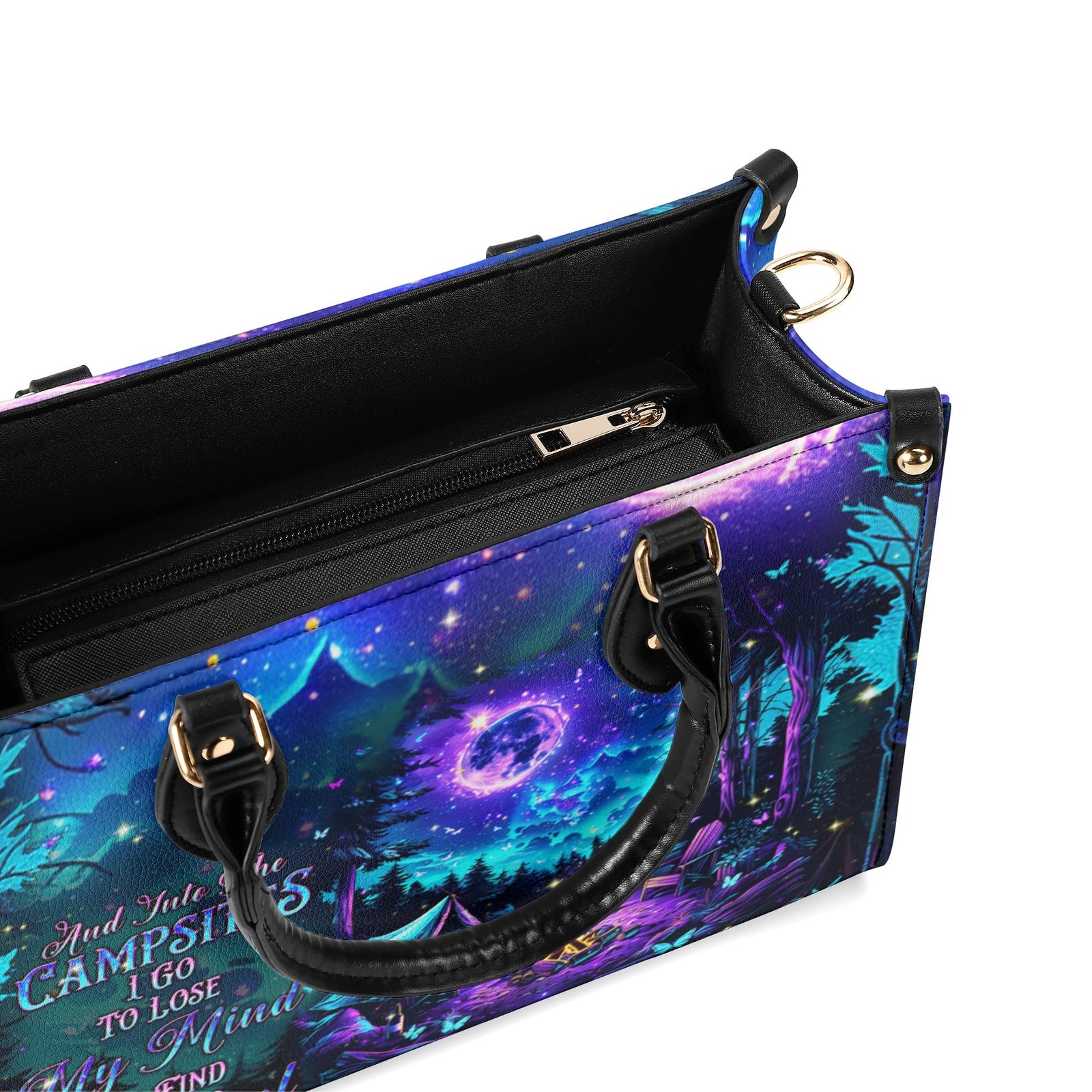 BLISSCORNERS AND INTO THE CAMPSITES I GO LEATHER HANDBAG