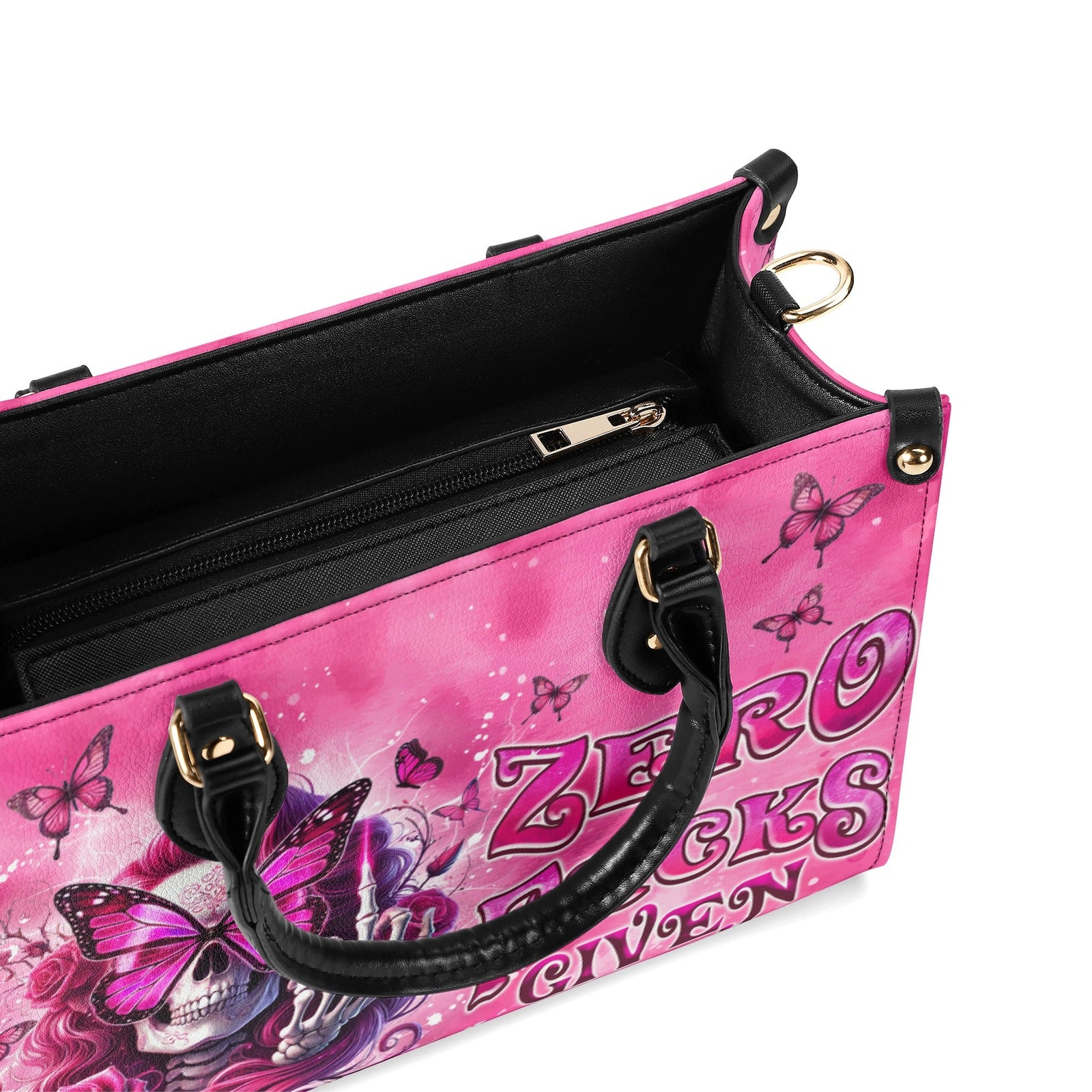 BLISSCORNERS PERSONALIZED ZERO F GIVEN SKULL LADY LEATHER HANDBAG
