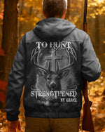 Blisscorners Born To Hunt Strengthened By Grace Shirt, Personalized Hunting 3D Shirt