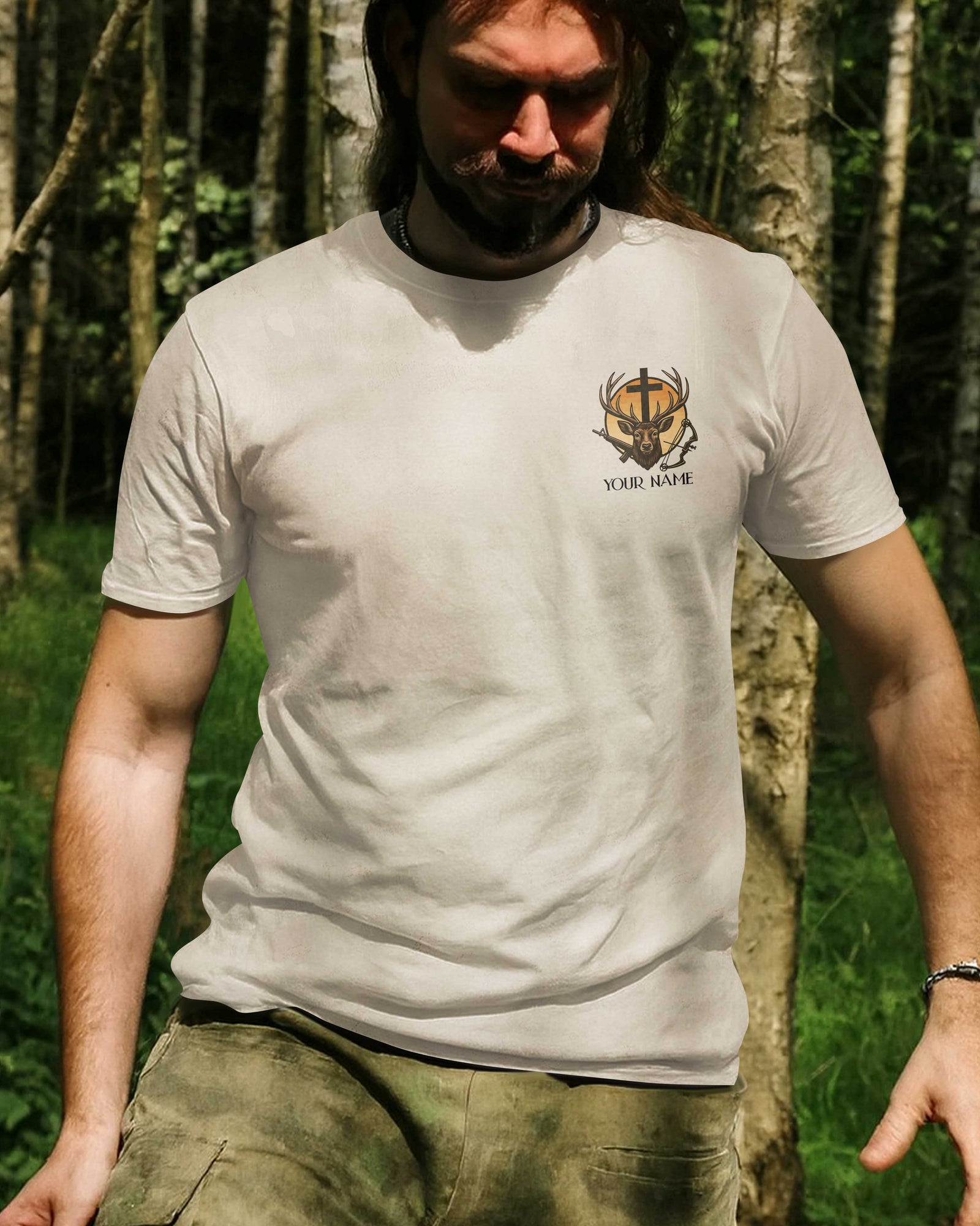 Blisscorners Hunting In My Veins Faith In My Soul Shirt, Personalized Hunting 3D Shirt