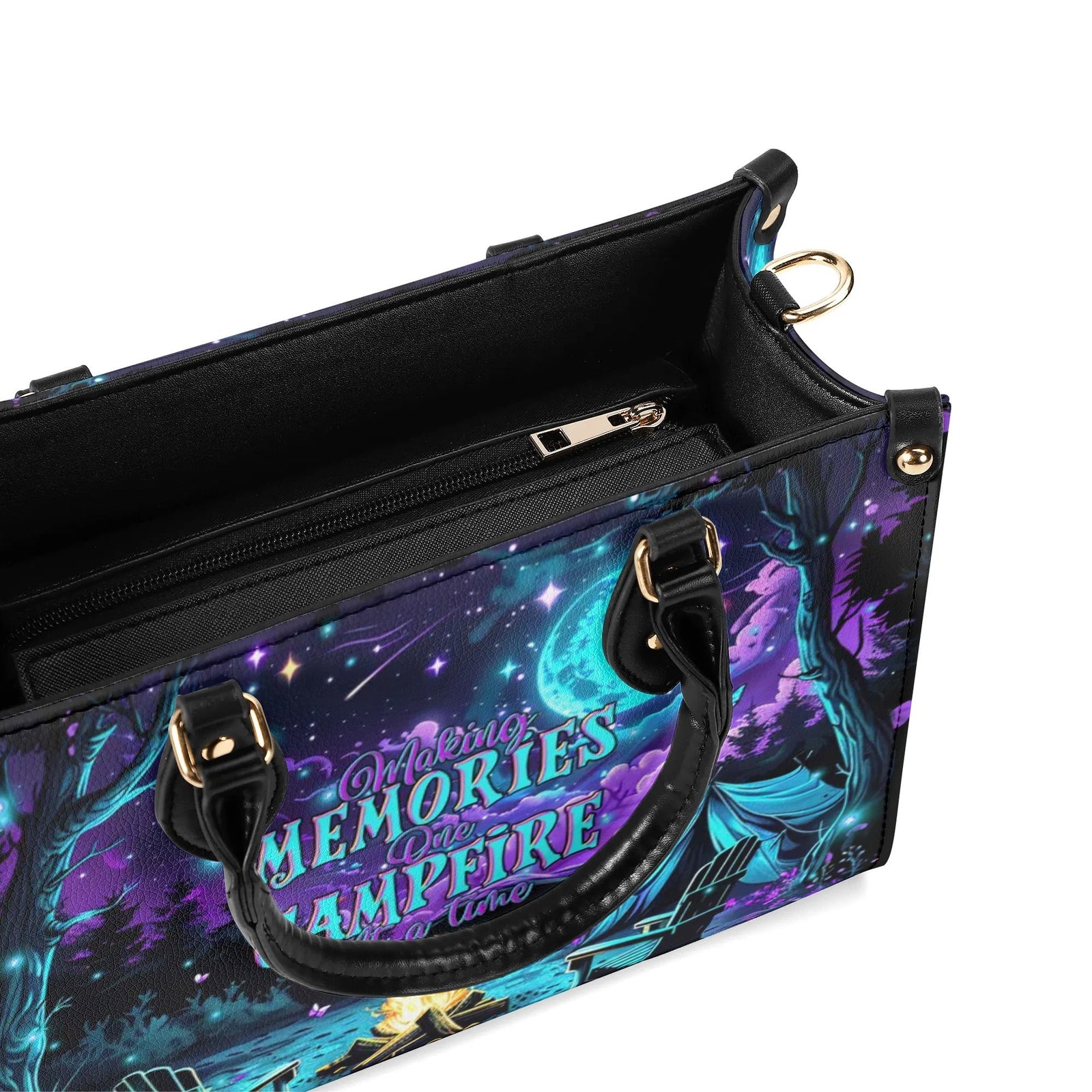 BLISSCORNERS MAKING MEMORIES ONE CAMPFIRE AT A TIME LEATHER HANDBAG