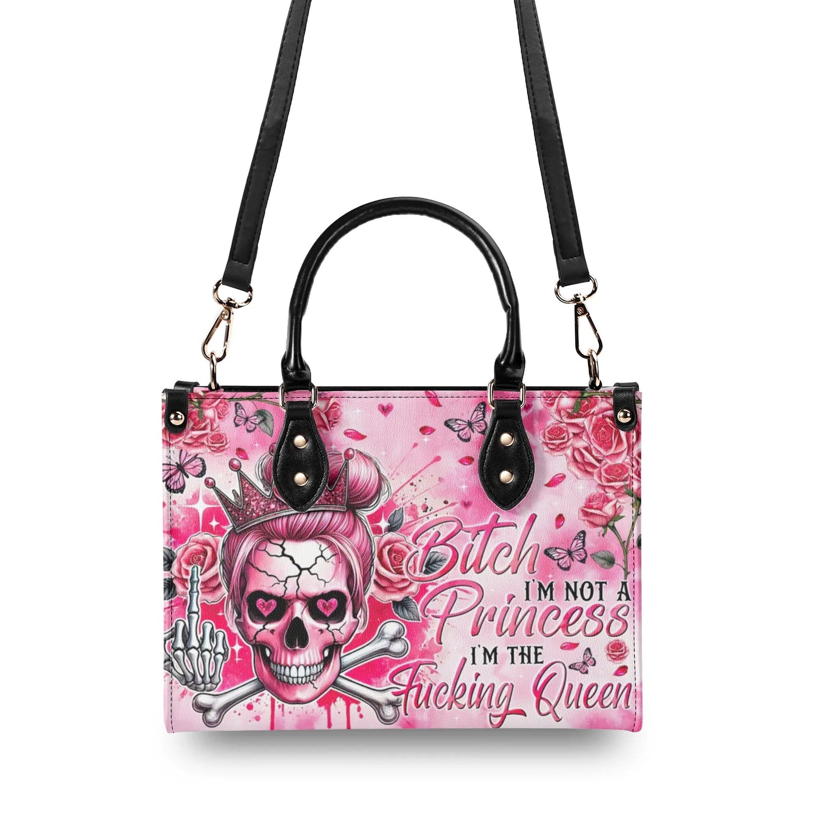BLISSCORNERS I'M NOT A PRINCESS LEATHER HANDBAG