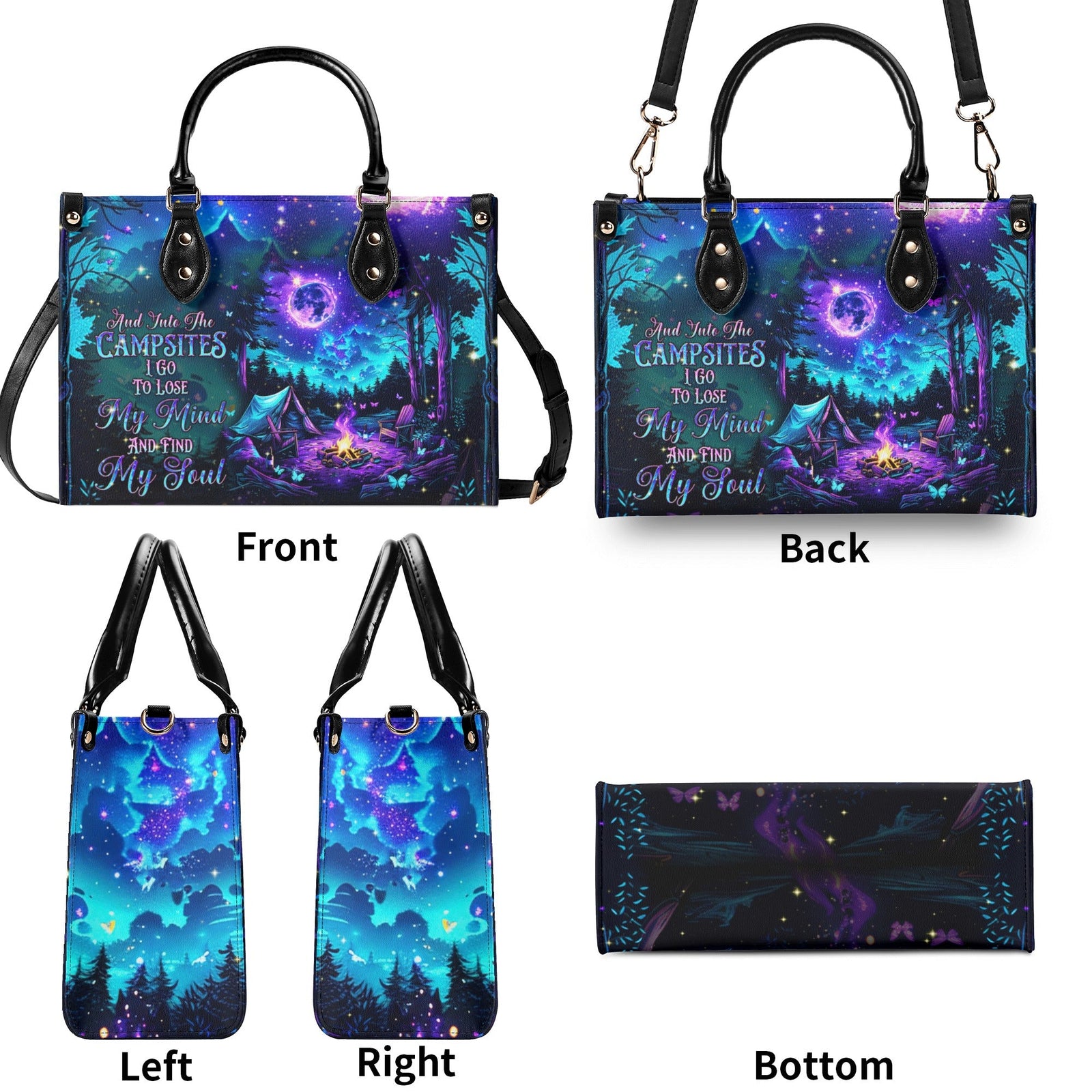 BLISSCORNERS AND INTO THE CAMPSITES I GO LEATHER HANDBAG
