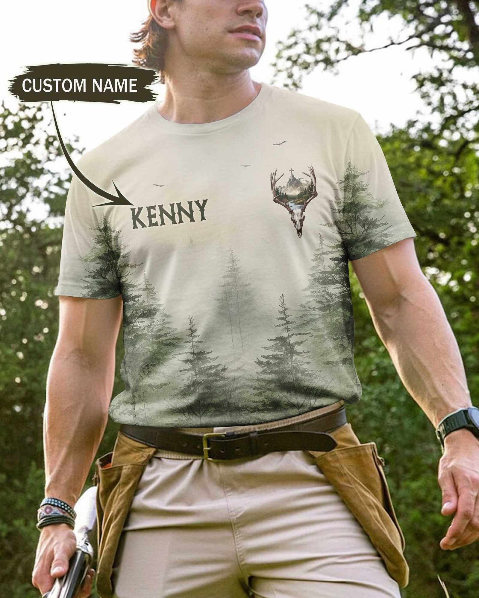 Blisscorners The Woods Calm My Mind Shirt, Personalized Hunting 3D Shirt
