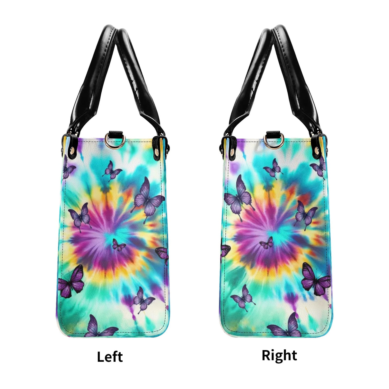 BLISSCORNERS SHE IS SUNSHINE REAPER SUNFLOWER TIE DYE LEATHER HANDBAG