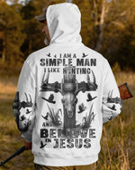 Blisscorners I Am A Simple Man I Like Hunting And Believe In Jesus Shirt, Personalized Hunting 3D Shirt