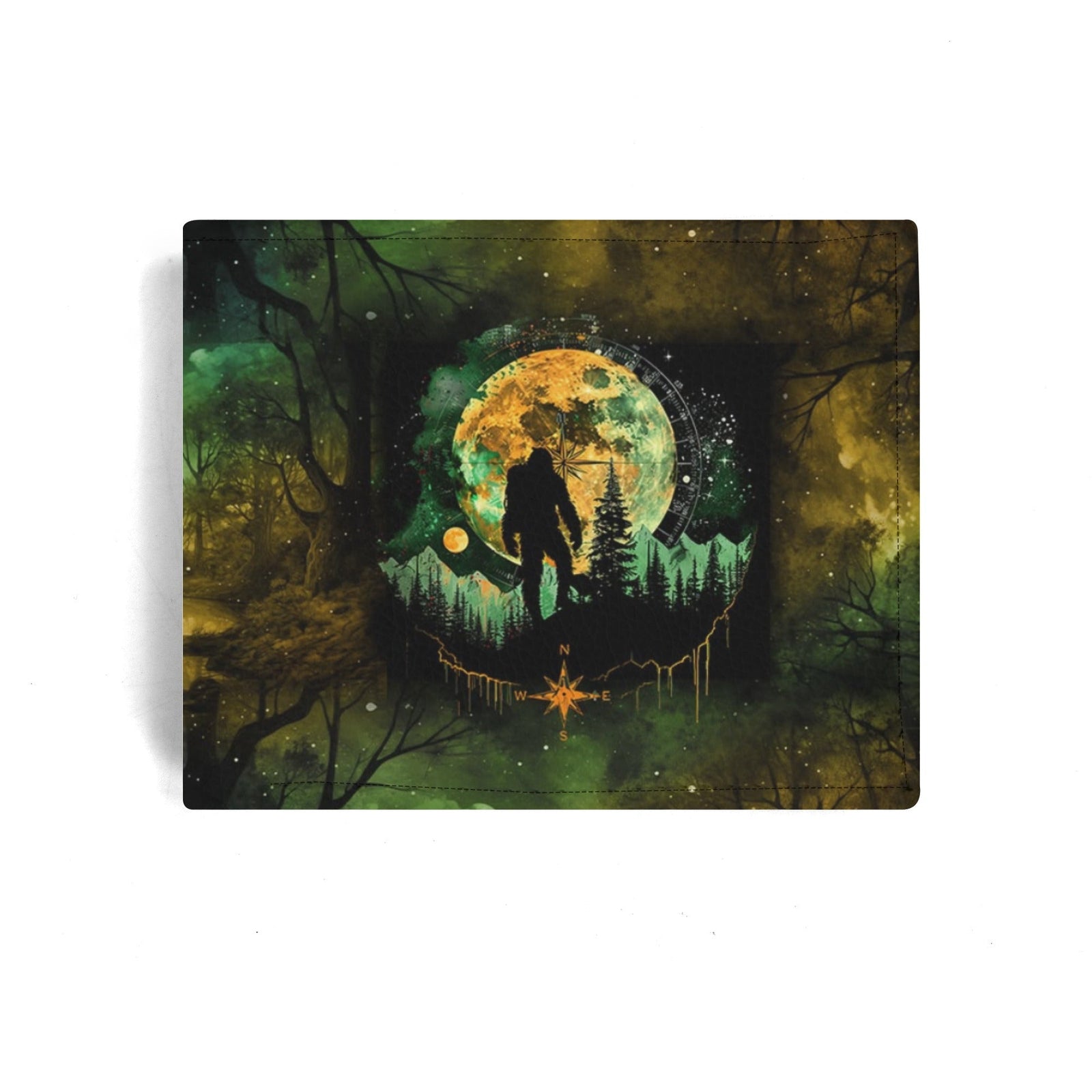 BLISSCORNERS AND INTO THE FOREST I GO BIGFOOT LEATHER WALLET