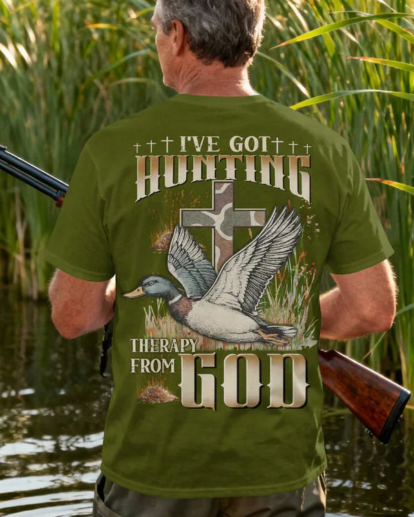 Blisscorners I've Got Hunting Therapy From God Shirt, Personalized Hunting 3D Shirt