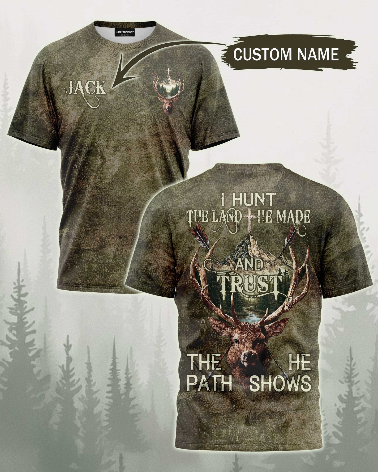 Blisscorners I Hunt The Land Shirt, Personalized Hunting 3D Shirt