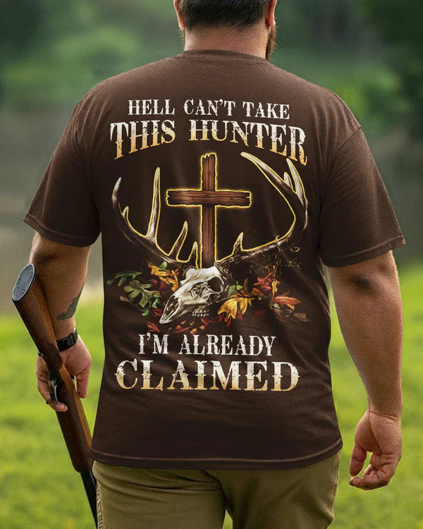 Blisscorners Hell Can't Take This Hunter Shirt, Personalized Hunting 3D Shirt - Brown