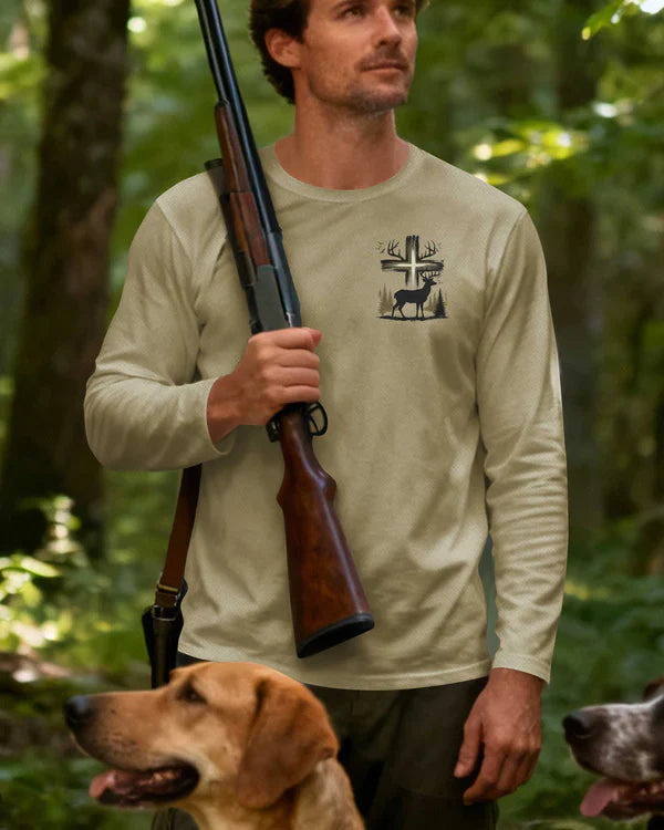 Blisscorners In The Wood I Hunt In The Cross I Trust Shirt, Peronalized Hunting 3D Shirt