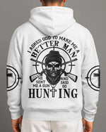 Blisscorners I Asked God To Make Me A Better Man He Sent Me A Gun And Said Go Hunting Shirt, Personalized Hunting 3D Shirt