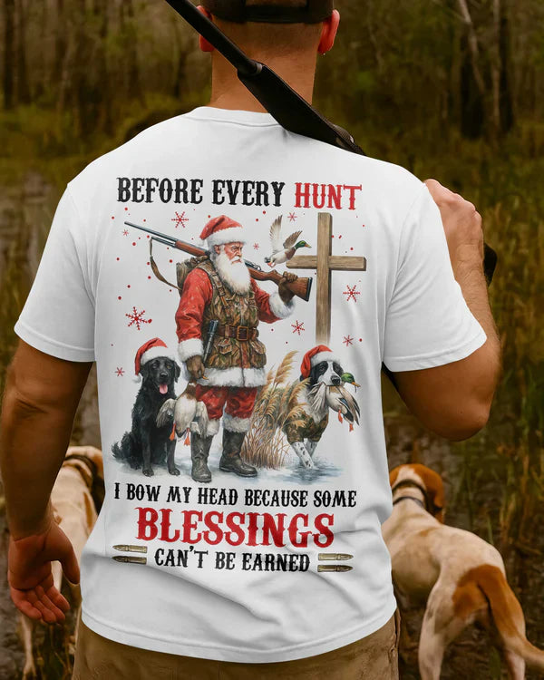 Blisscorners Before Every Hunt I Bow My Head Because Some Blessings Can't Be Earned Shirt, Personalized Hunting 3D Shirt