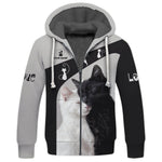 Blisscorners Cat Custom Name 3D Shirt Black With White Cat Gift For Cat Lovers