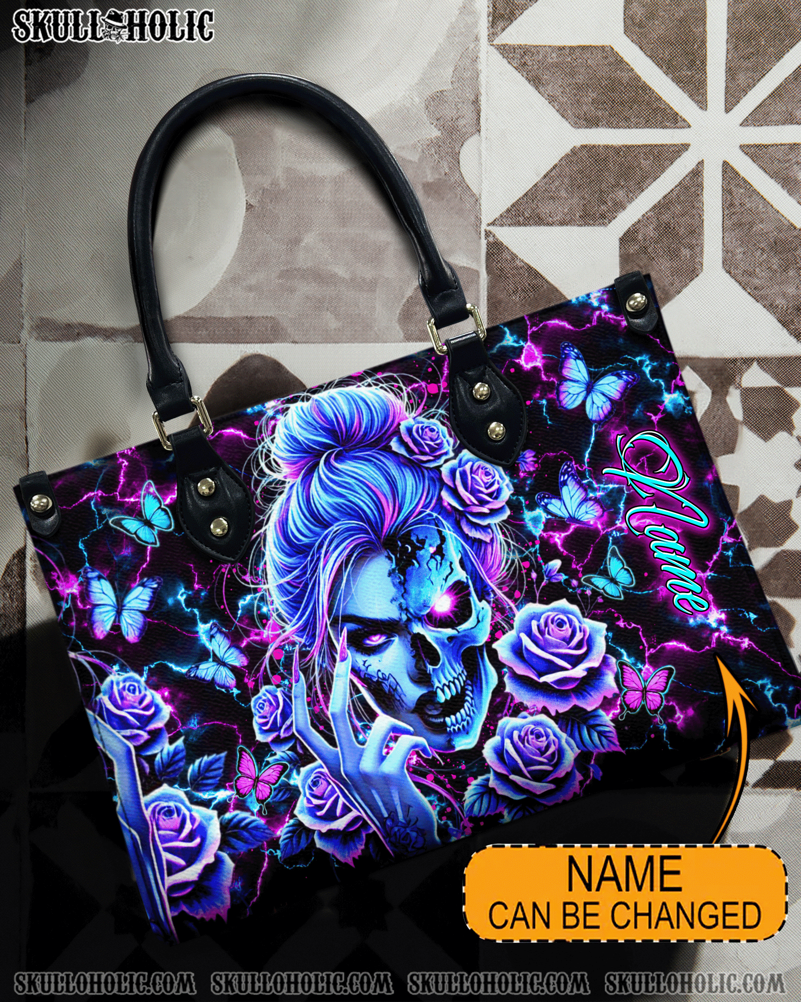 BLISSCORNERS SKULL LADY LEATHER HANDBAG