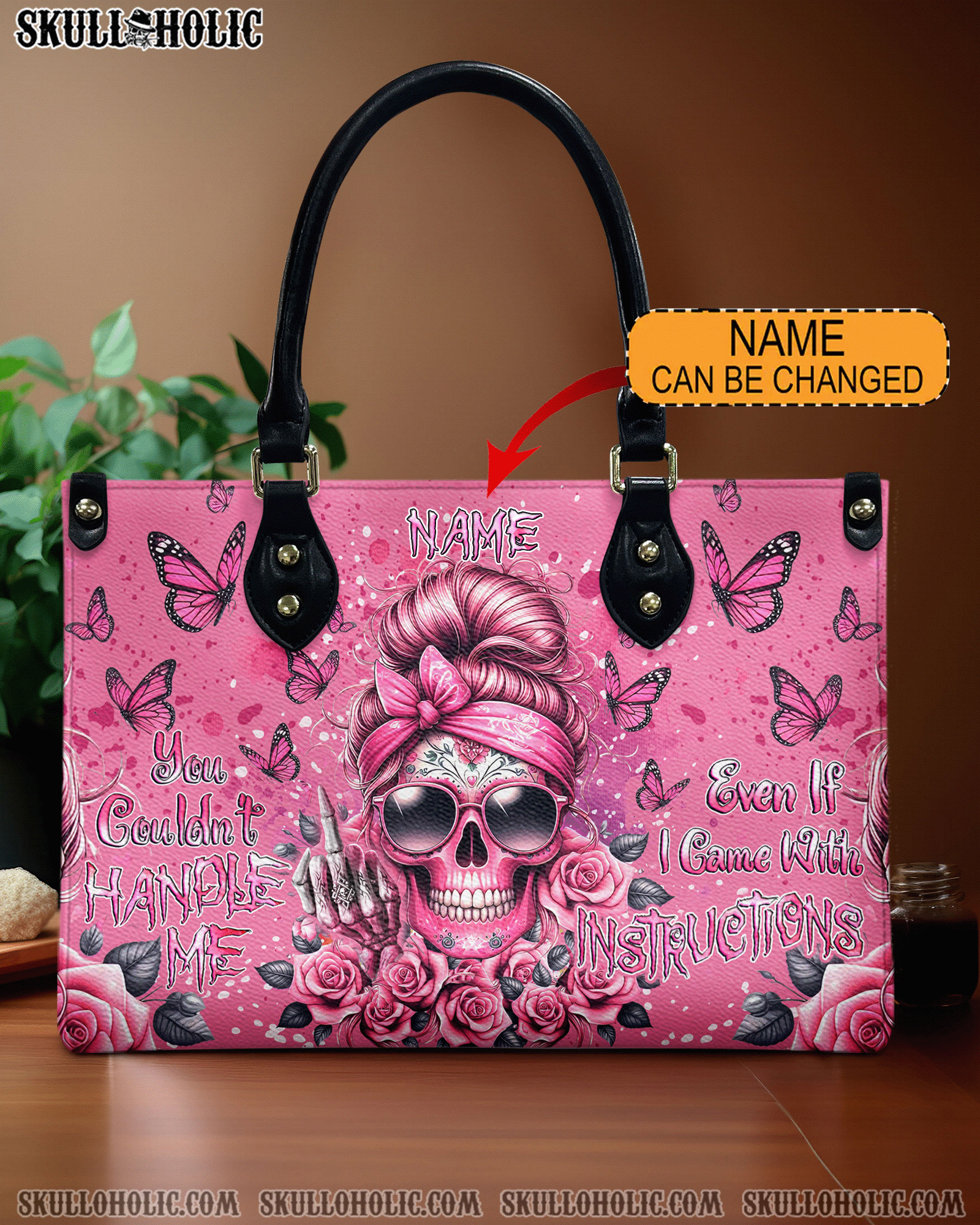 BLISSCORNERS YOU COULDN'T HANDLE ME LEATHER HANDBAG