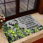 Blisscorners Loralle My Husband Is A Hunter Hunting Door Mat 3D Personalized - Green