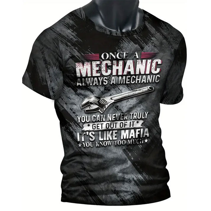 Blisscorners Once A Mechanic Always A Mechanic Shirt Funny Printed Vintage Mechanic Unisex T Shirt