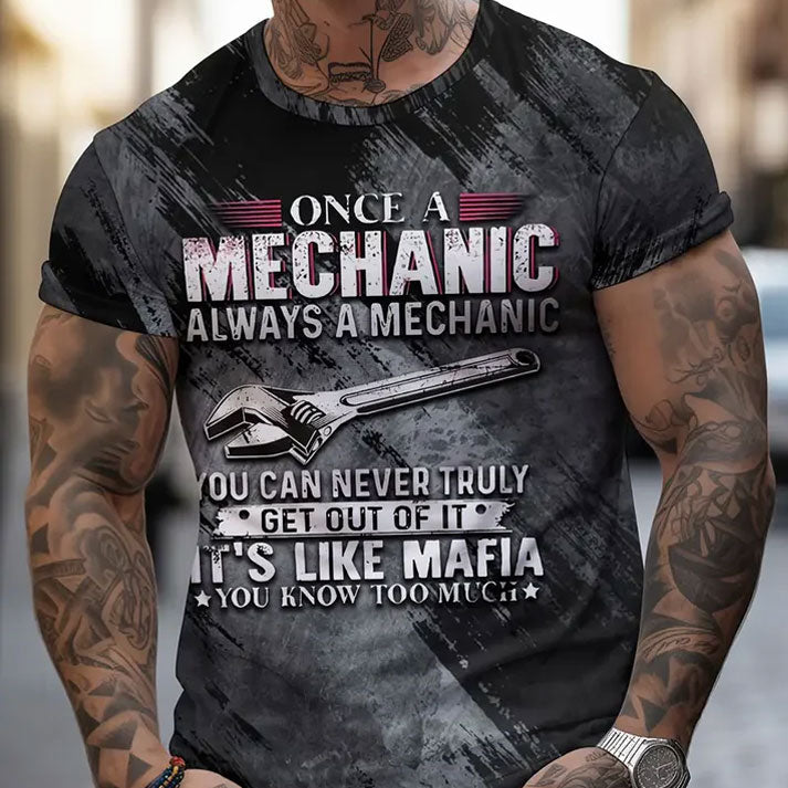 Blisscorners Once A Mechanic Always A Mechanic Shirt Funny Printed Vintage Mechanic Unisex T Shirt