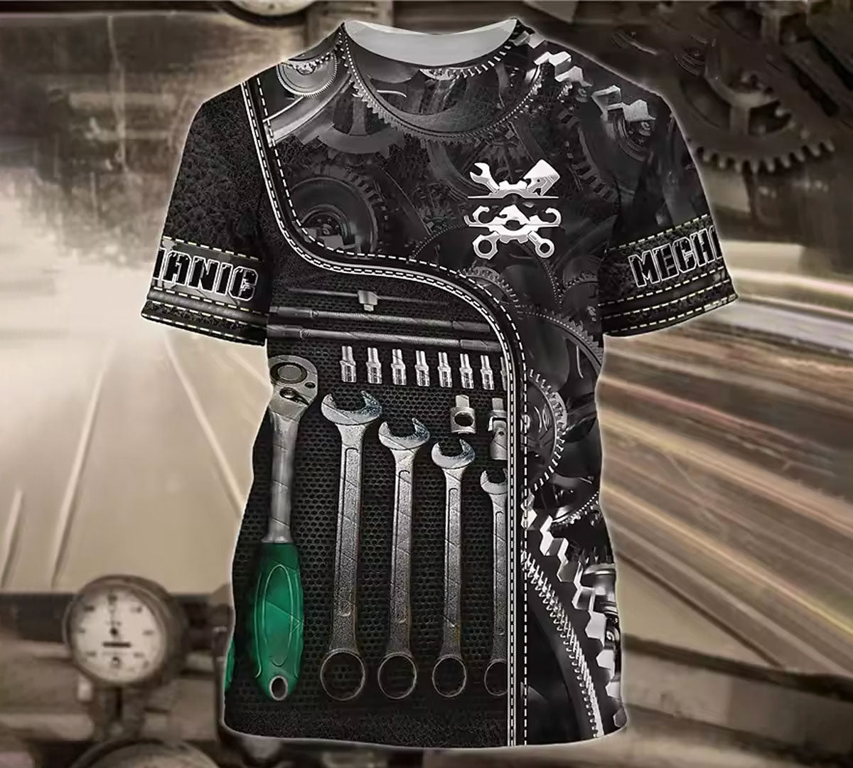 Blisscorners Personalized Name Mechanic 3D Tshirt, Mechanic Gift, Gifts for Mechanics, Mechanic T-Shirt, Car Mechanic