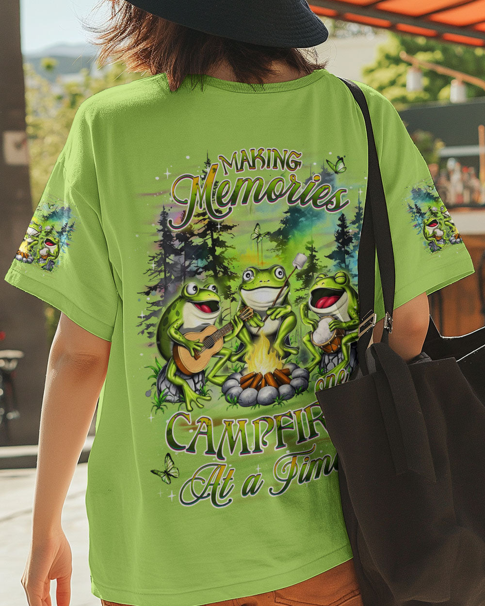 BLISSCORNERS MAKING MEMORIES ONE CAMPFIRE AT A TIME FROG ALL OVER PRINT