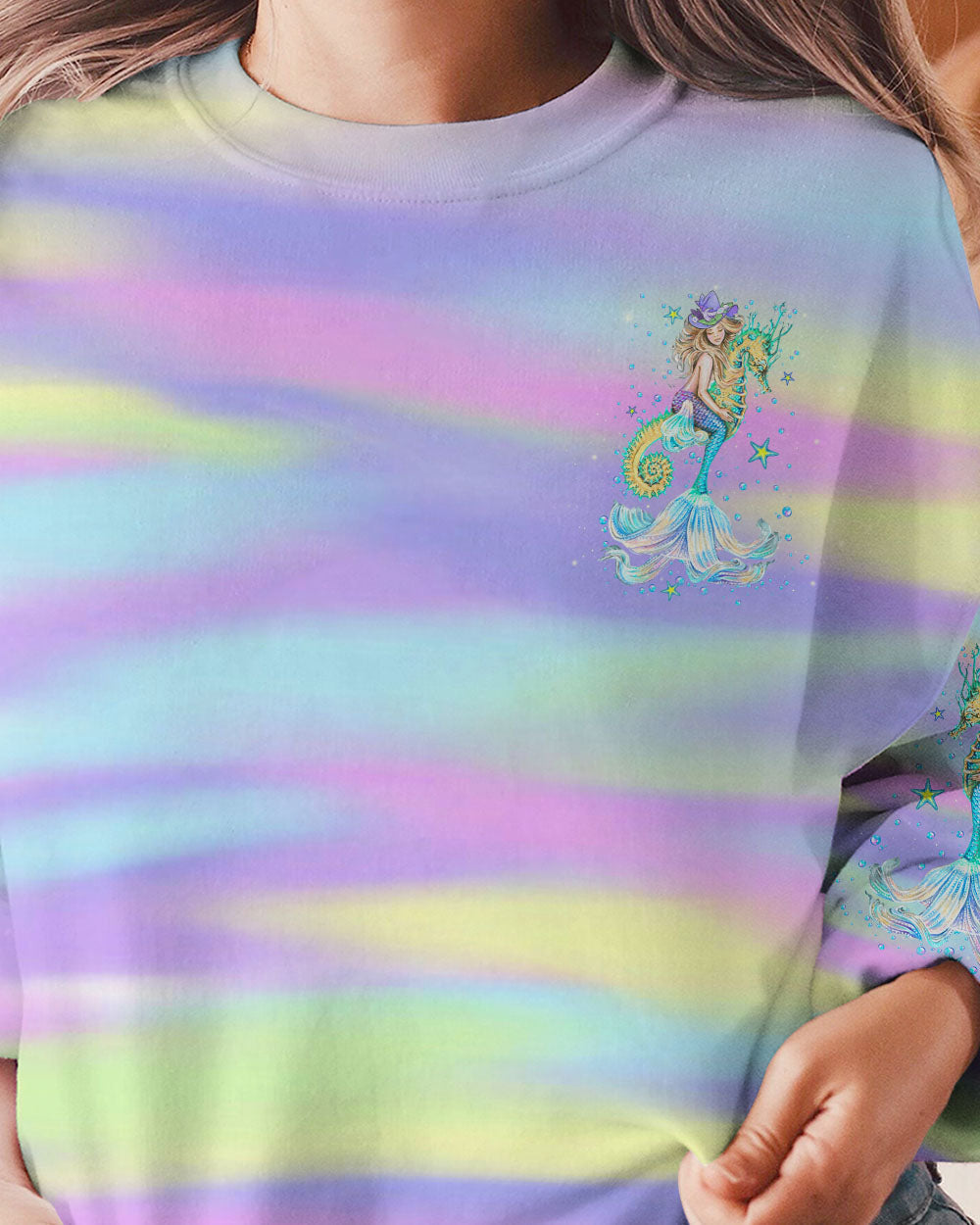 BLISSCORNERS I RIDE SEAHORSES WITCH MERMAID HALLOWEEN ALL OVER PRINT