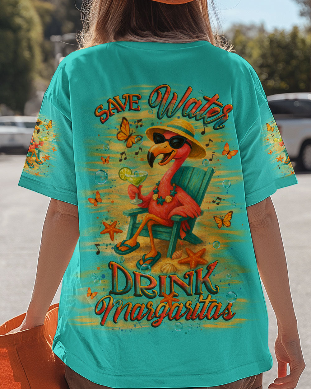 BLISSCORNERS SAVE WATER DRINK FLAMINGO MARGARITAS ALL OVER PRINT