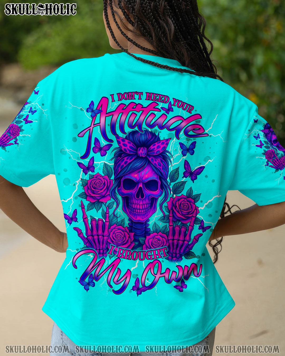 BLISSCORNERS YOU CURSE TOO MUCH SKULL MESSY BUN ALL OVER PRINT