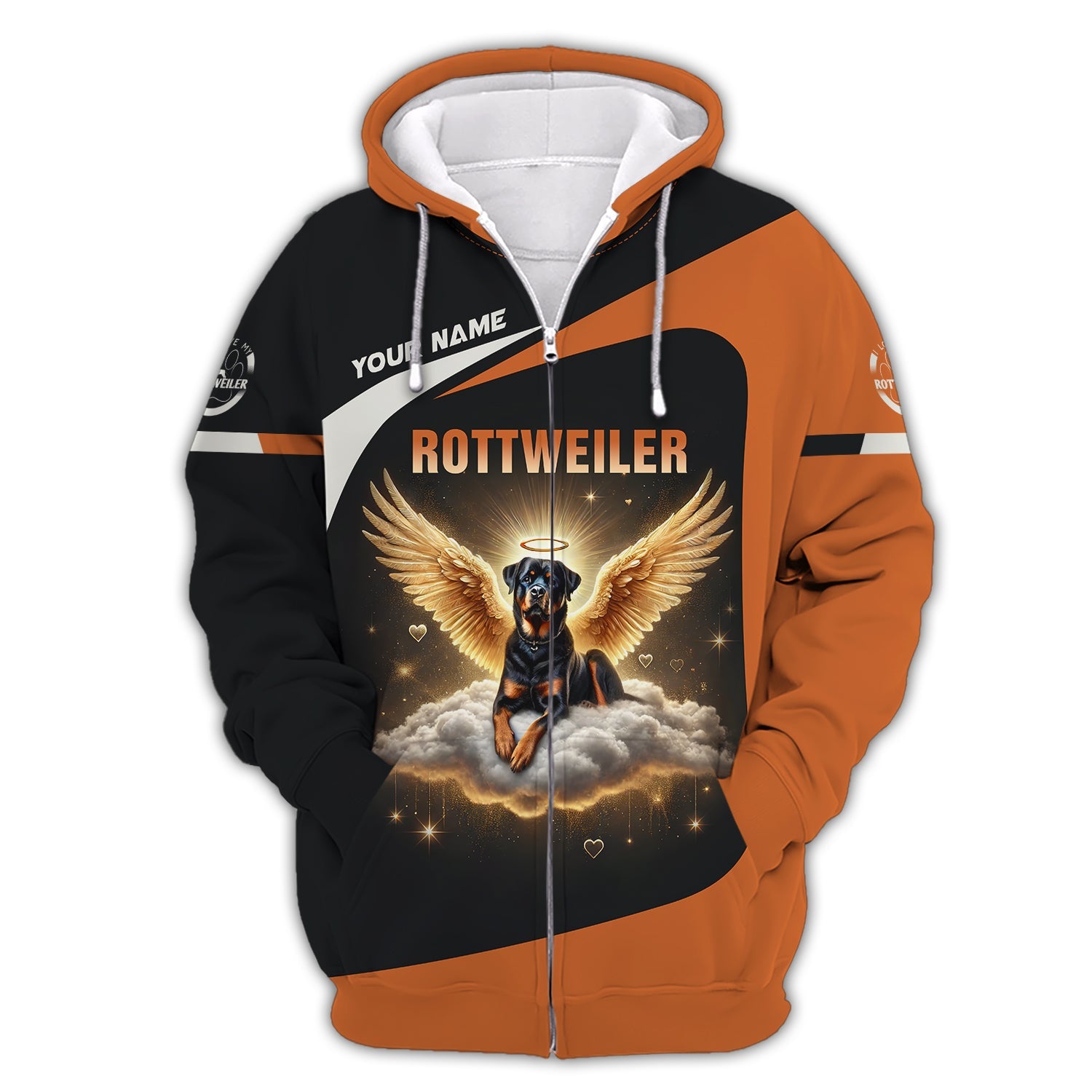 Blisscorners Custom Rottweiler Angel T-Shirt Personalized Name Gift For Dog Lovers
